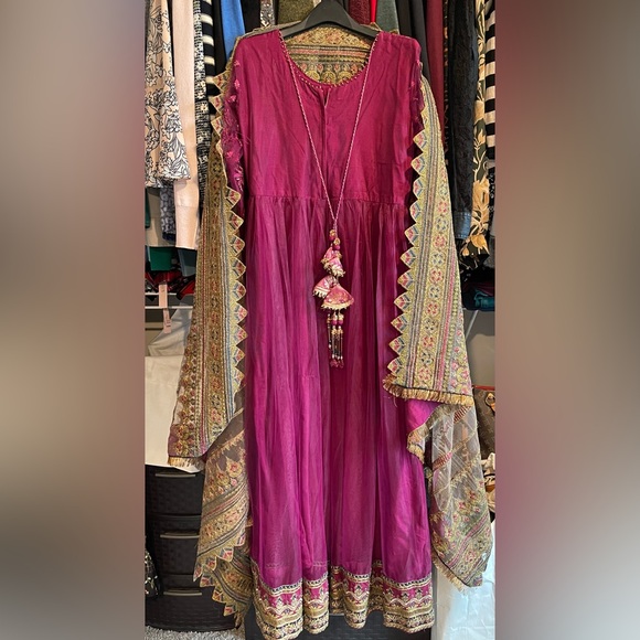 Pakistani designer Baroque maxi dress Asim jofa Maria b shalwar kameez eid Saree - Picture 14 of 17